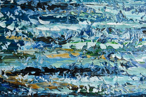 Ocean after the storm - Palette knife seascape painting