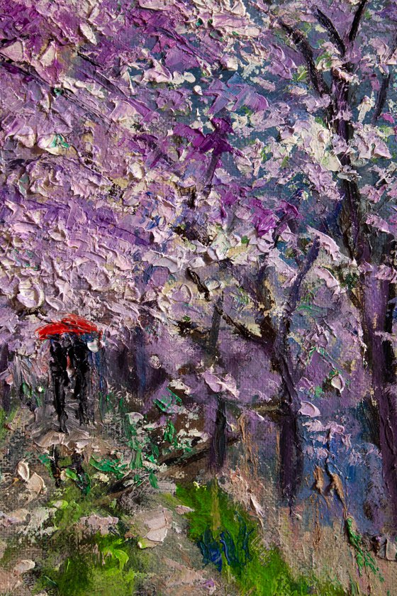 "Walk in the park", spring landscape, sakura