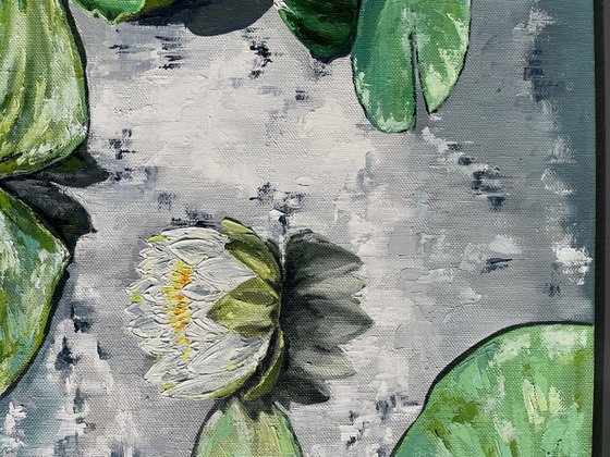 Water lilies impasto