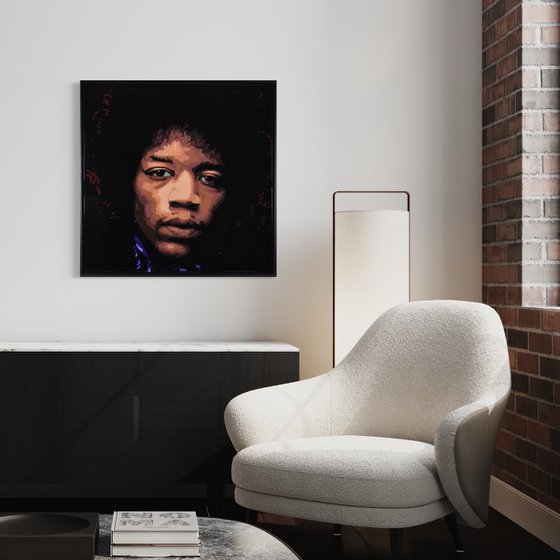 Jimi Hendrix framed painting