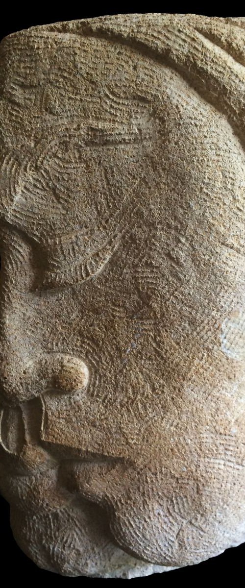 The Kiss stonecarving by Phyllis Mahon