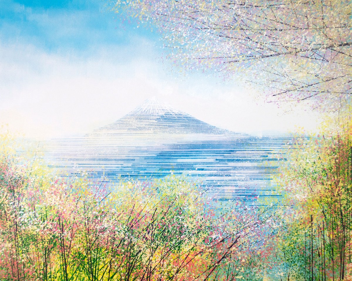  Japan Mount Fuji In Spring By Marc Todd, 30 X 24, Artwork For Sale On Artfinder