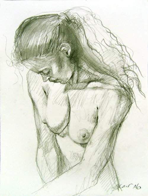 Nude study by Goran Žigolić Watercolors