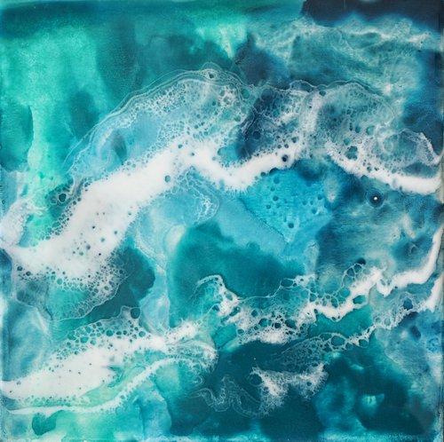 Turquoise sea - original seascape artwork by Delnara El