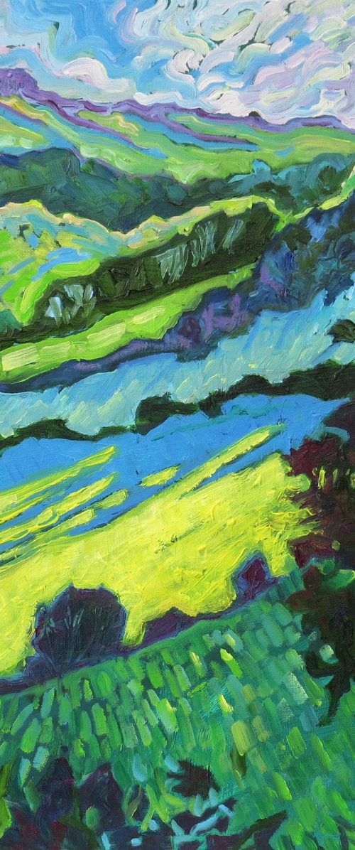 Blue Shadows - Derbyshire Landscape. by Mary Kemp