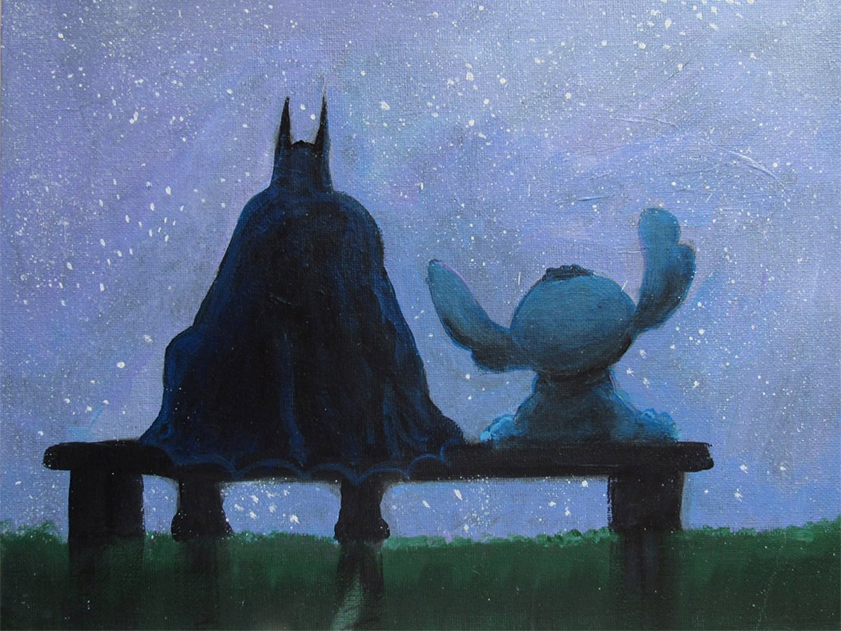 Illustrative Abstract Acrylic Painting By William F. Adams, 14 X 11", Even Superheroes Need A Break, Original Artwork