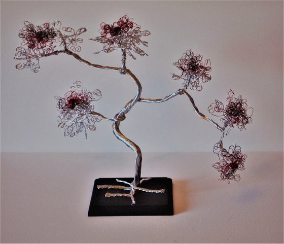 Silver, Red & Grey, Bonsai Tree