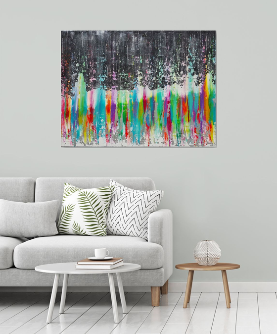 No matter what - XL colorful abstract painting