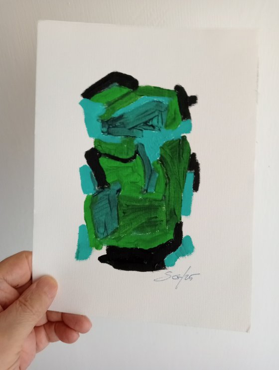 HARMONY N.3 - abstract green 7x9 inch