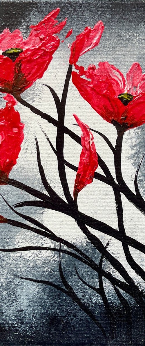 Cluster of Red Poppies by Marja Brown