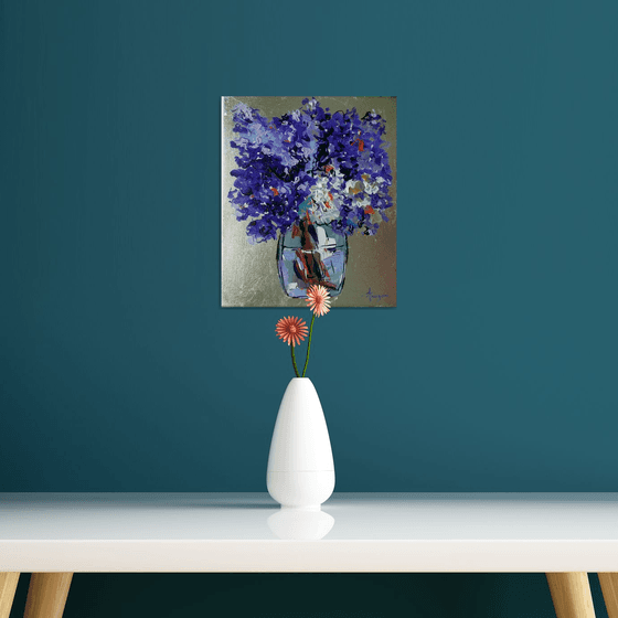 Lilacs III-Acrylic painting on canvas