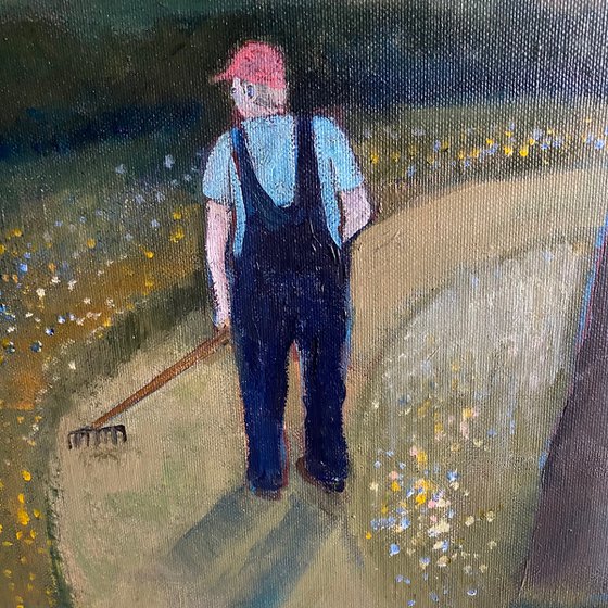Gardener in Wild Flower Patch