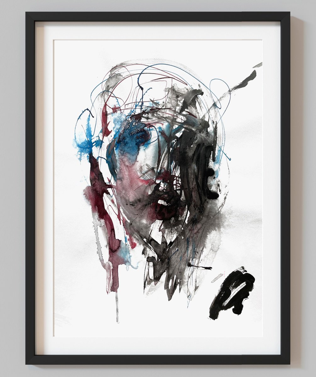 Expressive Man Portrait by Makarova Abstract Art