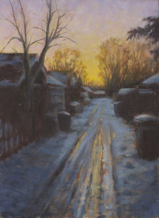 Alley Nocturne in Winter