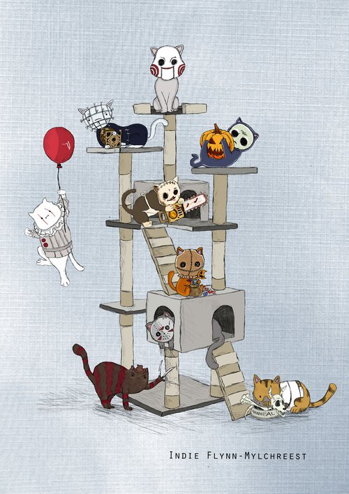 Cats of the Horror Tree by Indie Flynn-Mylchreest of MeriLine Art