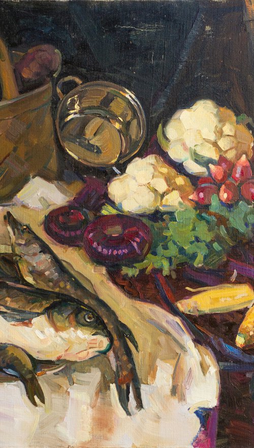 Still life with fish by Ihar Sviancicki