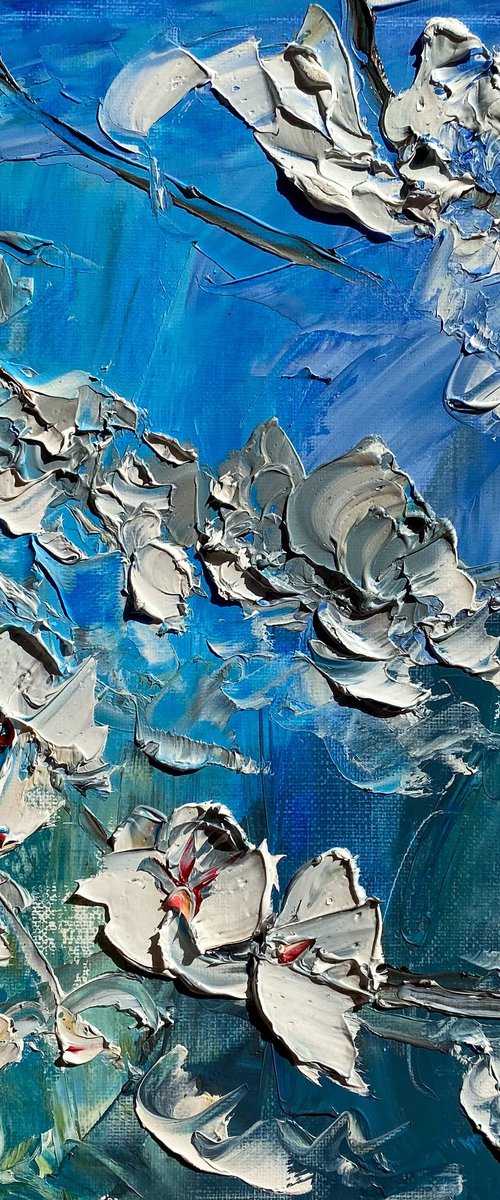 Impasto Blossom Painting by Mily Art
