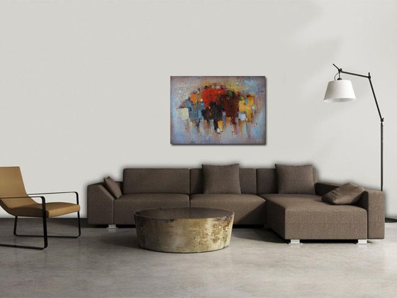 Urban Legends - 3, Abstract  City painting, free shipping