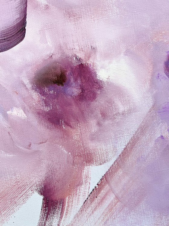 ATMOSPHERE OF HAPPINESS - Abstraction. Flowers. Gift. Light pink. Romantic. Strokes. Tenderness.