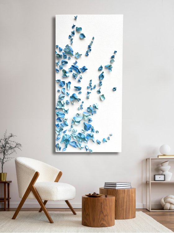 Whimsical Impermanence, blue #3 (24"x48")