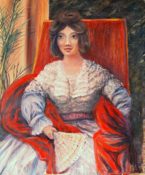 Lady in antique dress by Mikhail  Nikitsenka