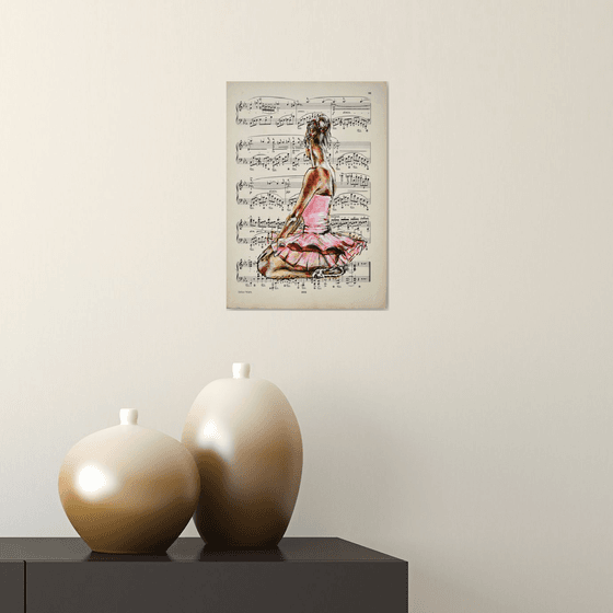 Ballerina L- Vintage Music Page, GIFT idea