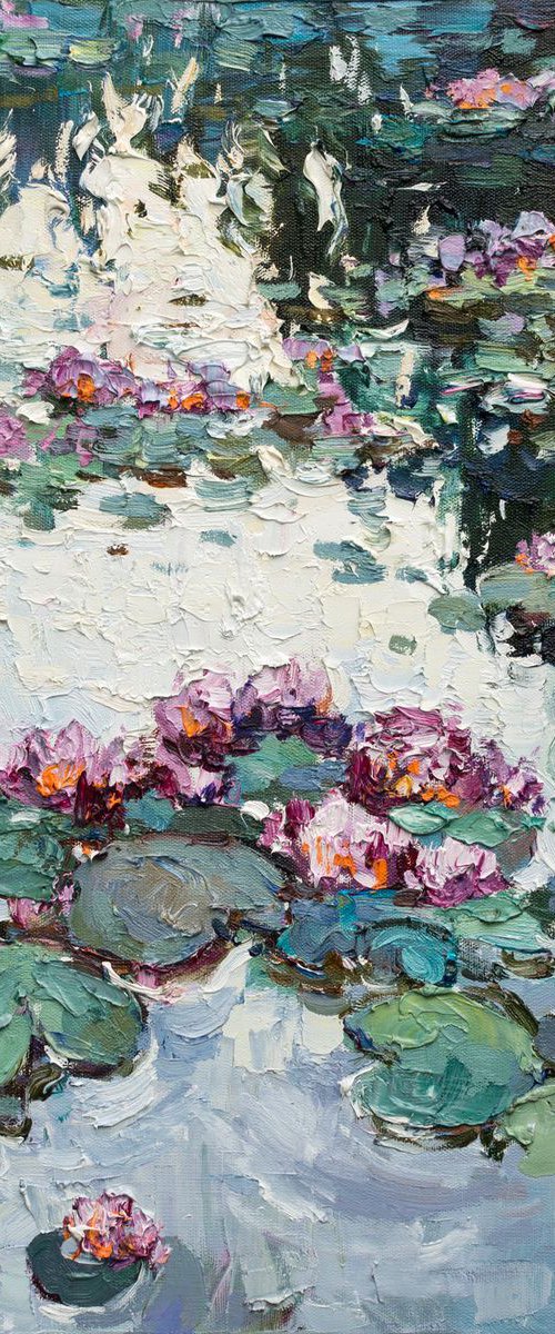 Water lilies - Original Oil painting by Anastasiia Valiulina