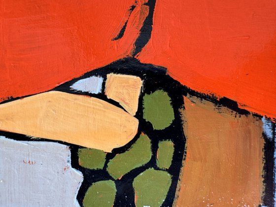 Woman on Market - Original Art 8x8 inch