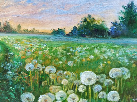 Landscape with dandelions