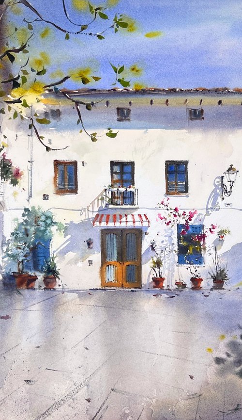 Sunlit Courtyard in Valencia by Eugenia Gorbacheva