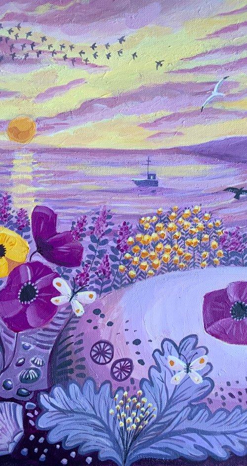 Flowers at the beach by Mary Stubberfield