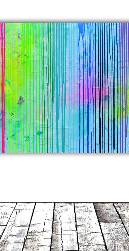 Melted Rainbow 2 - Large Abstract by Soos Tiberiu
