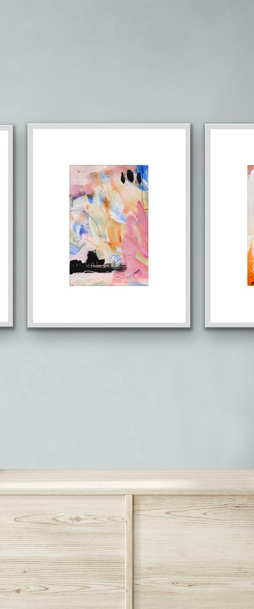 Partir - Triptych by Chantal Proulx