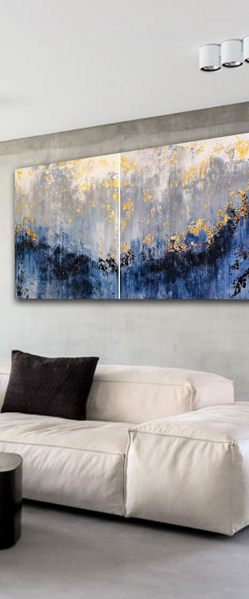 200x100cm. / abstract painting / Abstract 1225 by Alex Senchenko