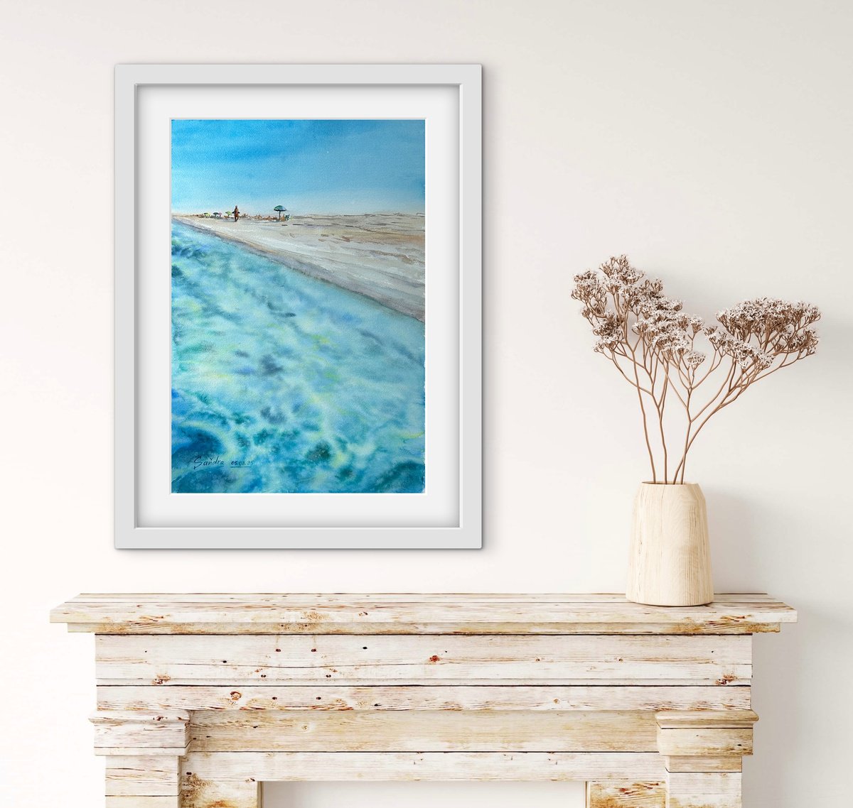 Impressionistic Watercolour , Sardinian Shoreline By Oleksandra Padushyna, 15 X 22, Artwork For Sale On Artfinder