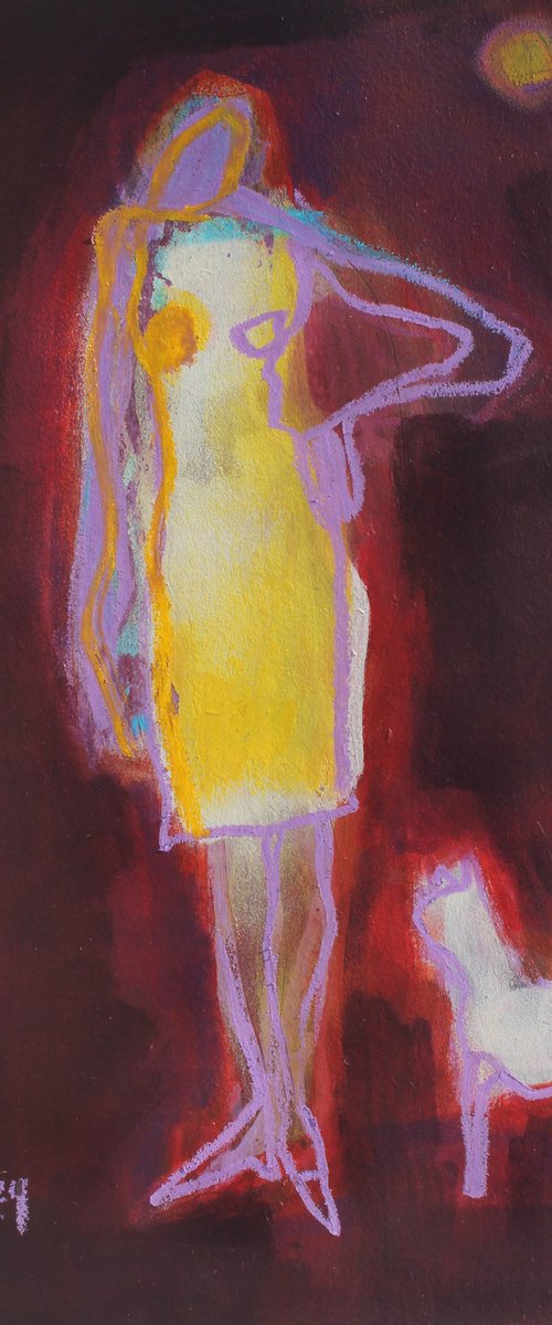 Night walk. by Tatjana Auschew