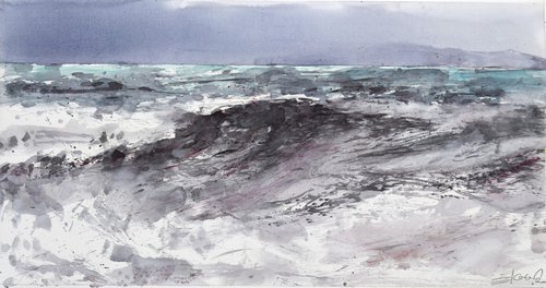 Mighty sea  ( 70 X 35 ) by Goran Žigolić Watercolors