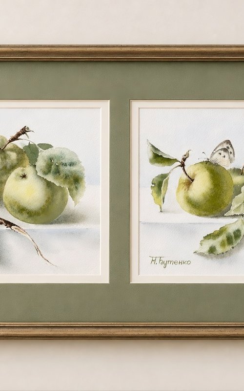 Apple Orchard Diptych by Natalia Butenko