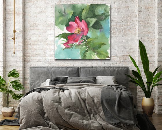 Flowers painting watercolor