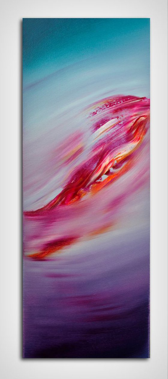 Immensity II (the series), 30x80 cm, Deep edge, Original abstract painting, oil on canvas