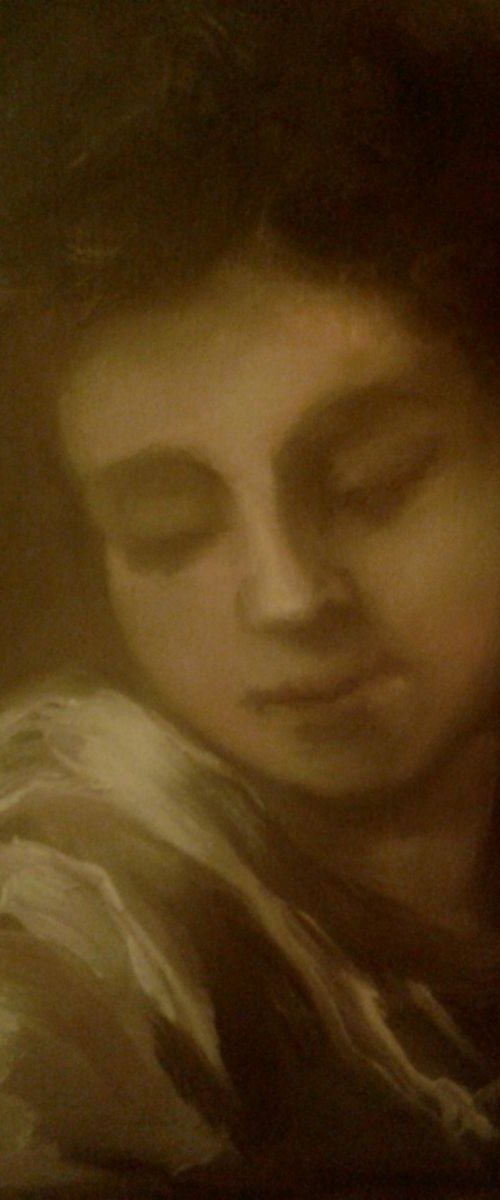 Tommy in the Firelight, aged nine by J Alexandra  Connor