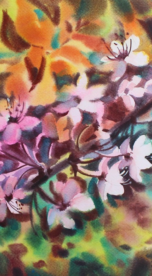 Bloom- original watercolor by Nadiia Dubei