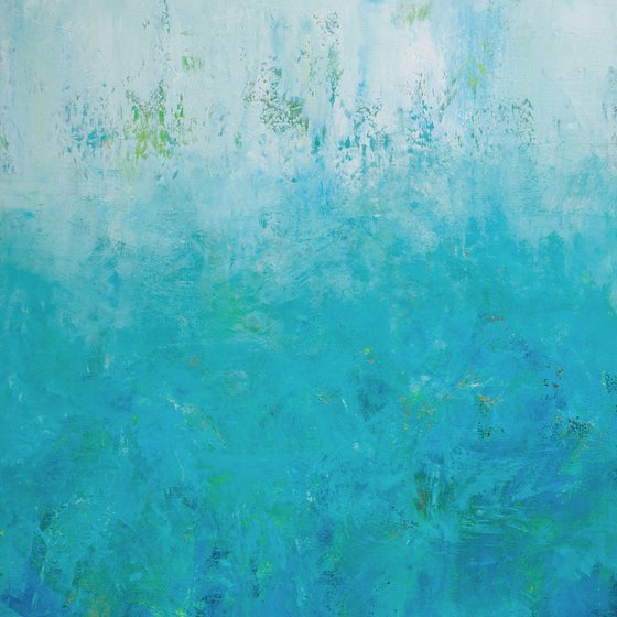 Aqua Seas 210719, minimalist abstract blue seascape