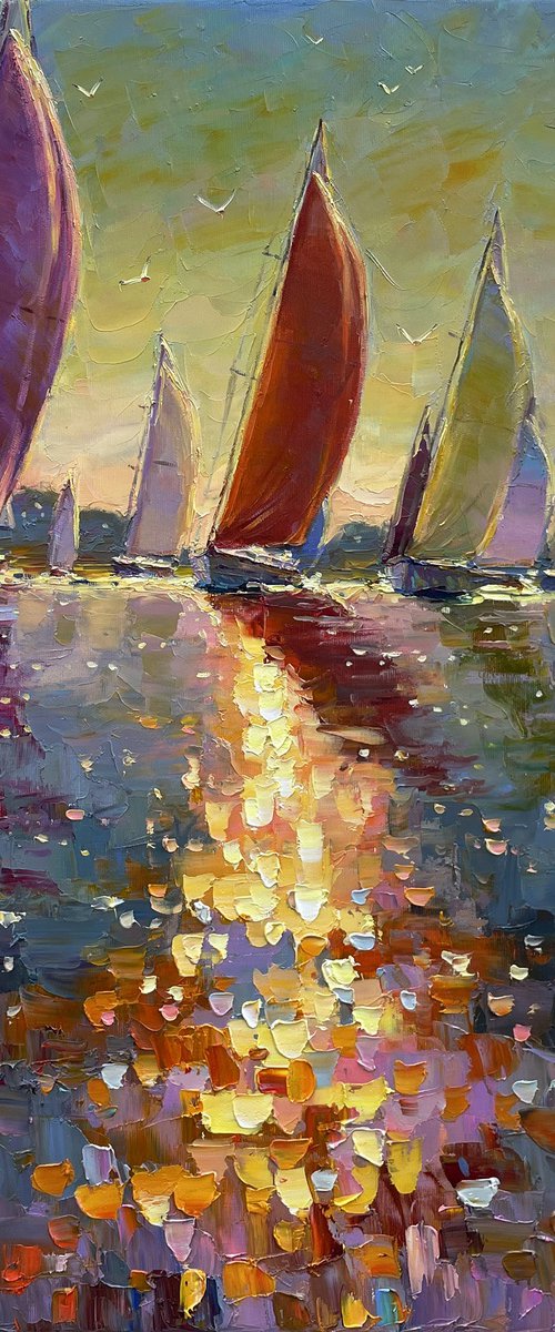 "Sailing regatta" by Evgeny Chernyakovsky