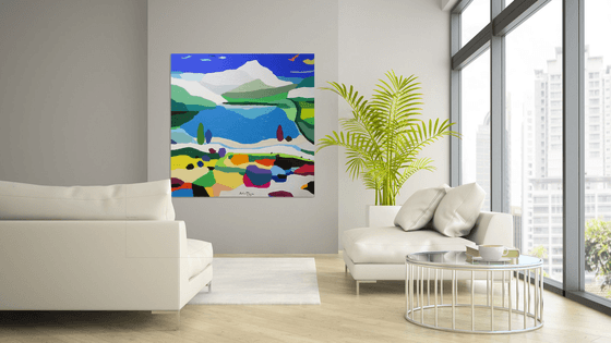 Lakes of Covadonga II (pop art, landscape)