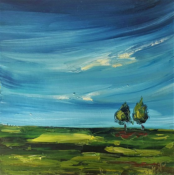 Two Trees in a Green Field