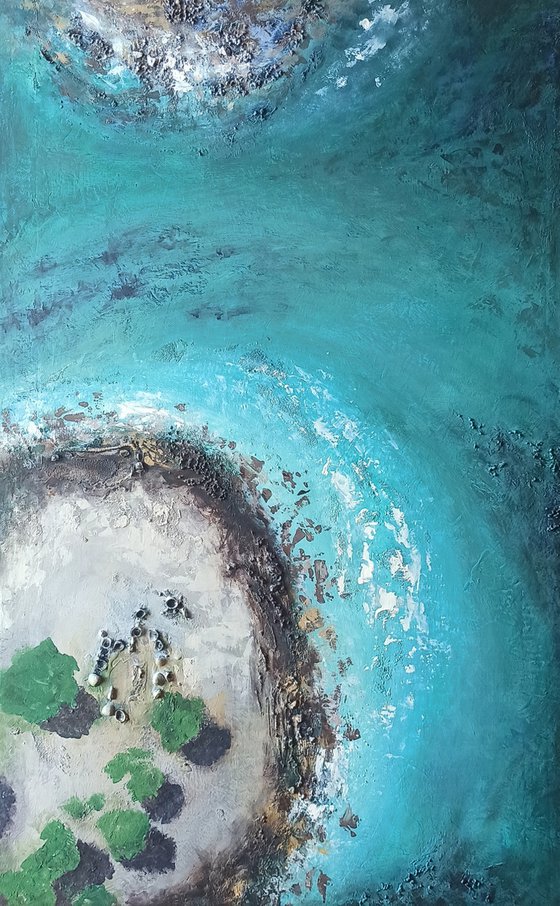 Abstract seascpae(50x80cm, oil painting, ready to hang)