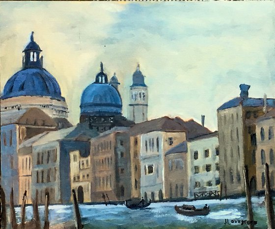 Santa Maria de la Salute, Venice. An original oil painting.