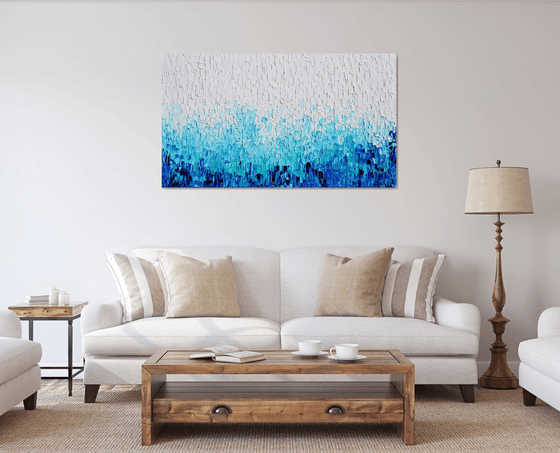 Tranquil XVI - Large Blue Painting