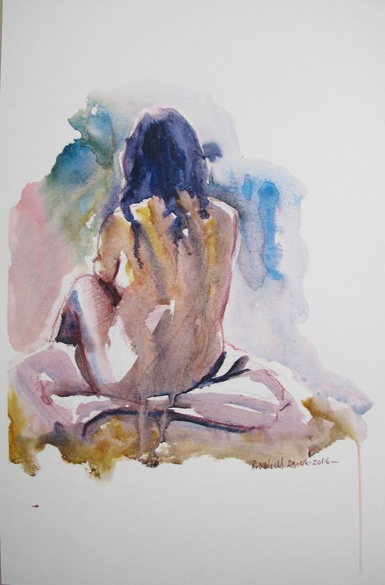Seated female nude
